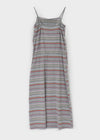 Seno Stripe Balloon Sleeveless Long Dress