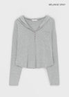 Rentica Summer Henry Neck Hooded Tee