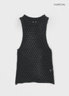Disella Net Knit Long Sleeveless Top