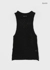 Disella Net Knit Long Sleeveless Top