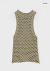 Disella Net Knit Long Sleeveless Top