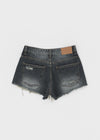 Garr Low Waist Damaged Denim Shorts