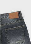 Garr Low Waist Damaged Denim Shorts