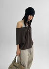 Dexa Stripe Balloon Deep U Neck Tee