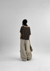 Dexa Stripe Balloon Deep U Neck Tee