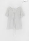 Dexa Stripe Balloon Deep U Neck Tee