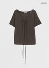 Dexa Stripe Balloon Deep U Neck Tee