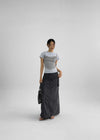 Zenbaro Nylon Cargo Long Skirt