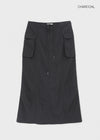 Zenbaro Nylon Cargo Long Skirt