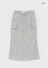 Zenbaro Nylon Cargo Long Skirt
