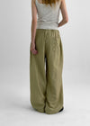 Mohin Button Stripe Strap Pants