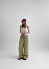Mohin Button Stripe Strap Pants