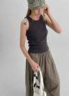 Dotemme Damage Ribbed Sleeveless