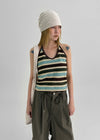 Lorit Stripe Strap Halter Sleeveless