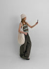 Lorit Stripe Strap Halter Sleeveless
