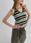 Lorit Stripe Strap Halter Sleeveless