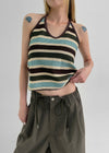 Lorit Stripe Strap Halter Sleeveless
