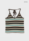Lorit Stripe Strap Halter Sleeveless