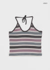 Lorit Stripe Strap Halter Sleeveless