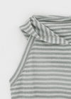 Relta Stripe Backless Halter Hooded Sleeveless