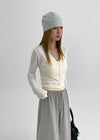 T-pila Stripe V-neck Crop Cardigan