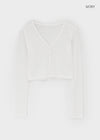 T-pila Stripe V-neck Crop Cardigan
