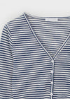 T-pila Stripe V-neck Crop Cardigan