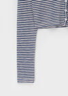 T-pila Stripe V-neck Crop Cardigan