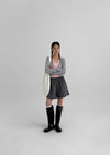 T-pila Stripe V-neck Crop Cardigan