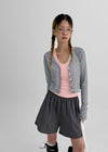 T-pila Stripe V-neck Crop Cardigan