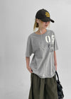 Tolnet Number Loose Fit Short Sleeve T-shirt