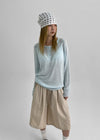 Dalang Loose Fit Henley Neck Knit Long Sleeve T-shirt