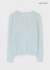 Dalang Loose Fit Henley Neck Knit Long Sleeve T-shirt