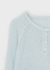 Dalang Loose Fit Henley Neck Knit Long Sleeve T-shirt