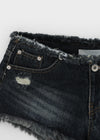 Shavern Cutting Denim Shorts