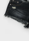 Shavern Cutting Denim Shorts