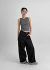 Kinya Zebra Wide Raw Denim Pants