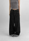 Kinya Zebra Wide Raw Denim Pants