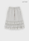 Folded frill banding midi skirt