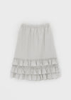 Folded frill banding midi skirt