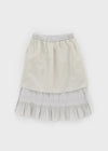 Folded frill banding midi skirt