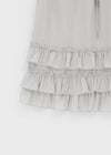Folded frill banding midi skirt