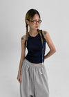 Dotemme Damage Ribbed Sleeveless