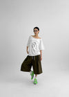 Bloop Off-shoulder Printed Short Sleeve T-shirt