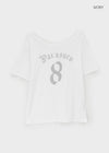 Bloop Off-shoulder Printed Short Sleeve T-shirt
