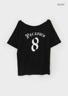 Bloop Off-shoulder Printed Short Sleeve T-shirt