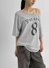Bloop Off-shoulder Printed Short Sleeve T-shirt