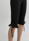 Caning Frill Strap Capri Banding Pants