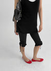 Caning Frill Strap Capri Banding Pants