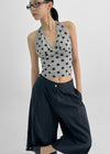 Tacoup Dot Halter Sleeveless